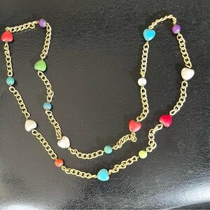 Colorful Heart Charm Necklace